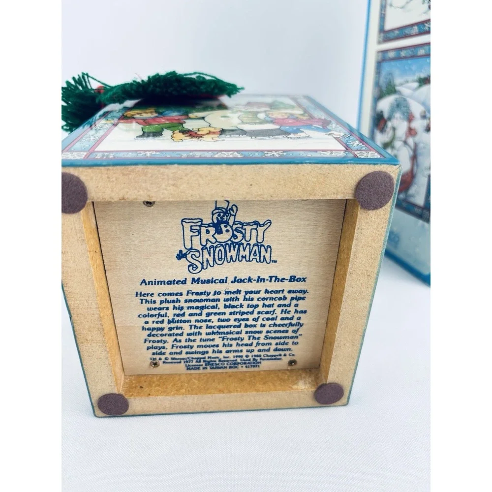 Vintage Enesco Frosty The Snowman Musical Jack-In-The-Box Christmas - Working